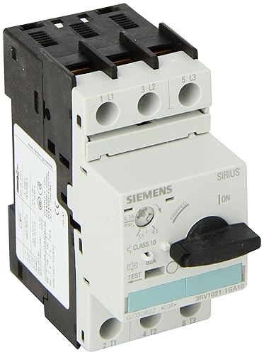 Siemens 3RV1021-1GA10 Manual Starter and Enclosure, Open Type, 4.5-6.3 FLA Adjustment Range - Poueer