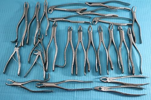 New German Stainless Steel Set of 11 Each EXTRACTING Forceps Extraction Dental Instruments - Poueer