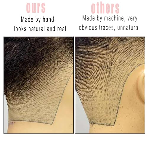 HAIRWAY Male Mannequin Head Human Hair 8 Inch Hairdresser Practice Mannequin Head with 100% Real Human Hair Cosmetology Styling Training Manikin Doll Head with Table Stand Clamp (Natural Black) - Poueer
