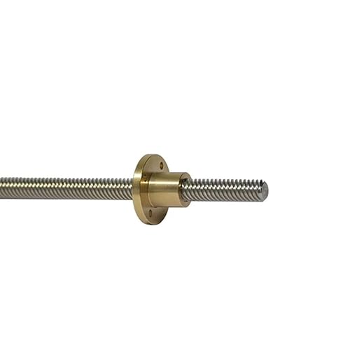 Threaded Backlash 304 Stainless Steel Screw Rod with Brass Nut 2mm Pitch 2mm 8mm 10mm 20mm Lead T10 Lead Screw Rod Trapezoidal Screw Rod Screw trapezoidal (Color : 2mm Pitch 20mm Lead, Size : 500mm - Poueer