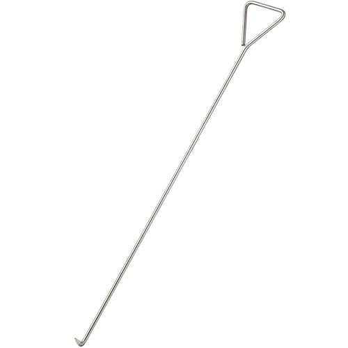 Manhole Lifting Hook 36 inch, Manhole Lifter Puller for Top Covers, Tank Lids, Heavy Duty Stainless Steel 10mm with Handle - Poueer