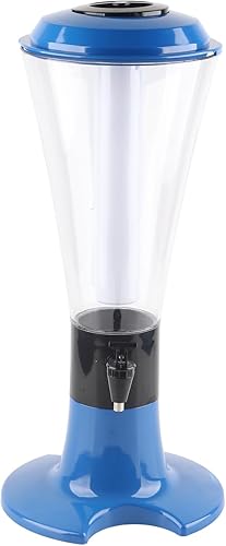 Beerenser with Tap 3L enser Multipurpose Glow in The Dark Tabletop Wine Tap for Home Bar KTV (Blue)(Painted Silver) - Poueer