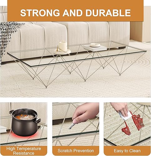 Clear Tempered Glass Tabletop 24x48 Inch with High-Temperature and Scratch Resistance, Easy to Clean, Suitable for Various Occasions - Poueer