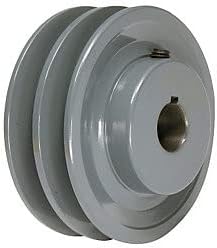 5.25' x 1-1/8' Double V Groove Pulley/Sheave # 2BK55X1-1/8 - Poueer