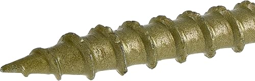Power Pro 48618 Wood Screws, #10 x 6', Premium Outdoor Deck Screws, Rust Resistant, Epoxy Coated Bronze, 5lb Tub, 177 pcs - Poueer