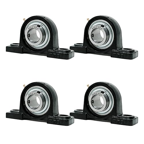 MAPLE ACE UCP207-22 Pillow Block Bearing 1-3/8' Bore, 2-Bolt, Self-Aligning, R3 Triple Lip Seal, Heavy Duty (Qty 2) - Poueer