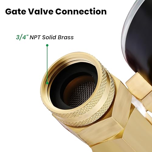Watflow Water Flow Gauge, Temperature and Pressure Test Assembly, 0-160psi,0-13 GPM, 3/4' Female Hose Thread. - Poueer