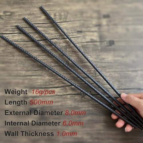 2pcs Carbon Fiber Tube 8x6x500MM 3K Roll Wrapped Twill Matte Finish - Poueer