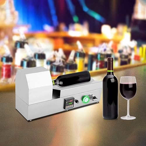 Electric PVC Capsule Shrinker, 110V 1000W Bottle Sleeve Shrink Sealing Machine, 700 bottles/hr high efficiency Thermostatic Wine Bottle Cap Wrap Heat Shrinking Machine, Adjustable Temperature 32-752℉ - Poueer