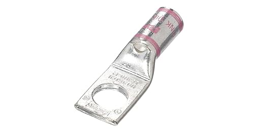 Panduit LCA1/0-12-X Copper Compression Lug, One-Hole, Standard Barrel with Window, 1/0 AWG Wire, 1/2' Stud Hole (Pack of 10) - Poueer
