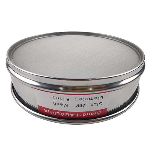 LABALPHA 300 Mesh Lab Sieves, #300 Mesh Test Sieve, 8'' Diameter, 304 Stainless Steel Wire Cloth (0.054mm) - Poueer