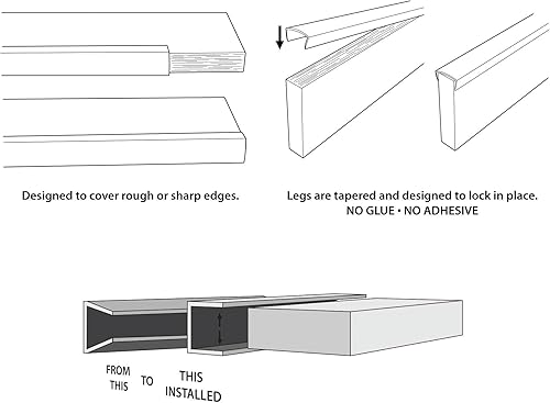 Outwater Plastics White 2'' Styrene Plastic U-Channel/C-Channel 36 Inch Lengths (Pack of 4) - Poueer