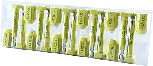 Amarine Made Bolt Seal (50 pcs) Shipping Seal with Print Progressive Numbering for Cargo Containers and Truck Trailers, Cargo Container Seals Yellow (50) - Poueer