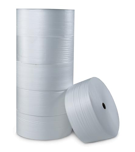Aviditi Polyethylene UPSable Air Foam Roll, 350' L x 12' W x 1/8' H, White (FWUPS18S12) - Poueer