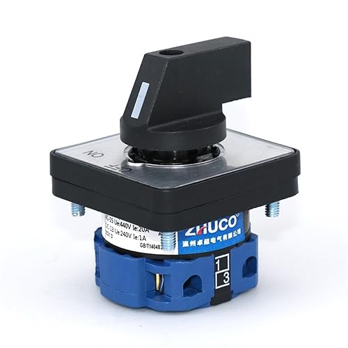 SZW26/LW26-20 20A 660V Off-ON One Pole Two Position 64X64 48X48 mm Panel Electric Rotary Universal Changeover Cam Switch(C02.1 Off ON 48X48mm) - Poueer