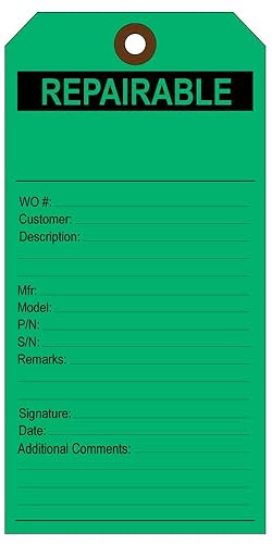 Federal Aviation Administration FAA Inspection Tags - Pack of 100 (Yellow Serviceable Cards) - Poueer