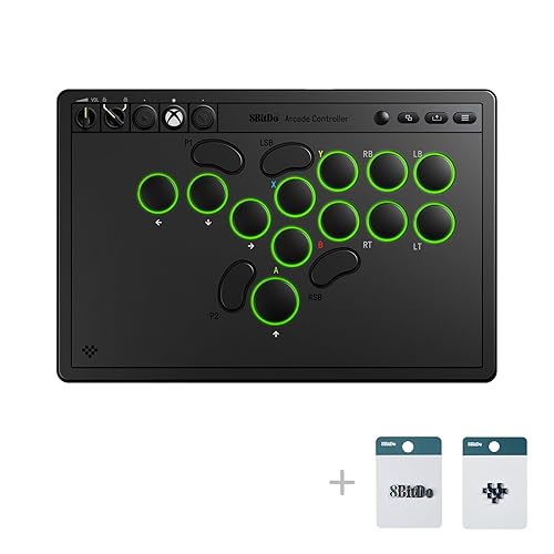 8BitDo All-Button Arcade Controller for Xbox Series X|S, Xbox One & PC – 2.4G Wireless, Low-profile Mechanical Switches, Programmable Buttons, Hot-swappable PCB, RGB Lighting - Officially Licensed - Poueer