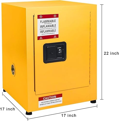 Flammable Cabinet 17' x 17' x 22', Galvanized Steel Safety Cabinet, Adjustable Shelf Flammable Storage Cabinet, for Commercial Industrial and Home Use - Poueer