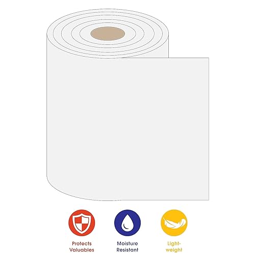 Aviditi Polyethylene UPSable Air Foam Roll, 350' L x 12' W x 1/8' H, White (FWUPS18S12) - Poueer