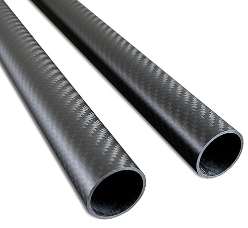 2pcs Carbon Fiber Tube 8x6x500MM 3K Roll Wrapped Twill Matte Finish - Poueer