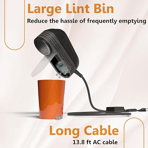 Pionix Extra Power Fabric Shaver - 35W Electric Lint Remover for Clothes/Upholstery/Furniture/Couch - Speed of 12000 RPM - Heavy Duty Sweater Shavers to Remove Pilling - Large Fuzz Remover - Poueer