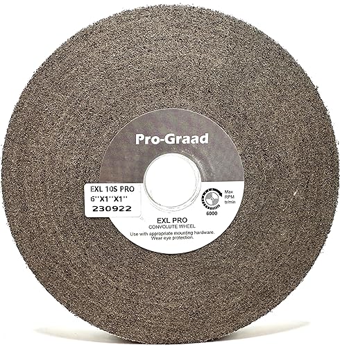 EXL PRO Convolute Deburring Polishing Wheel - 6' x 1' x 1' 10S Fine Silicon Carbide - Professional Grade - Metal Deburring, Finishing and Polishing Wheel - (1 Pack) - Poueer