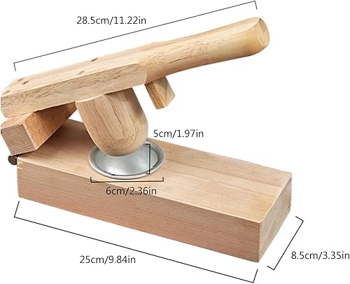 caralei Practical Wood Mochi Maker Convenient Kitchen Embosser Tool Practical Thick Wood Dough Press for Traditional Snacks Wood - Poueer