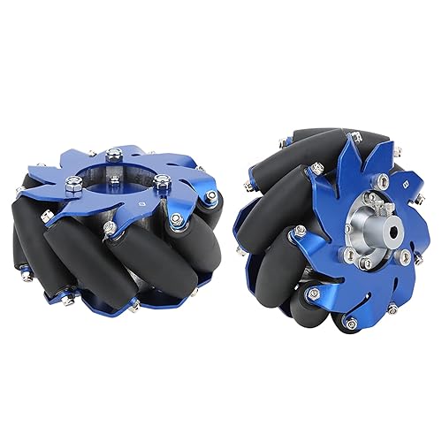 Mecanum Wheels, Left Mecanum Wheel Robot Metal Wheel 4in Mecanum Wheel Left Aluminum with TPU Rubber Rollers Industrial Robot Accessories - Poueer