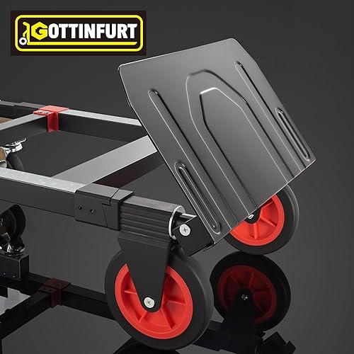New Version Stair Climbing Dolly, 300LB Capacity Folding Stairs Climber Dolly Cart with Telescoping Handle & Silent Wheel, Stair Climbing Hand Trucks with Elastic Rope for Moving, Shopping, Office Use - Poueer