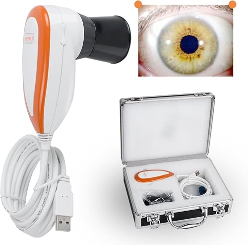 Iriscope Iridology Camera, 5.0 Mp USB Iris Analyzer Iridology Camera, 5.0m Pixels USB Left/Right Lamp Analyzer/Analysis Iridology Camera with Pro Iris Software - Poueer