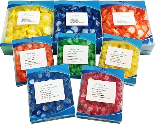 Syringe Filters, CA, Diameter: 25 mm, Micron Pore Size 0.22 um, Pack of 100 - Poueer