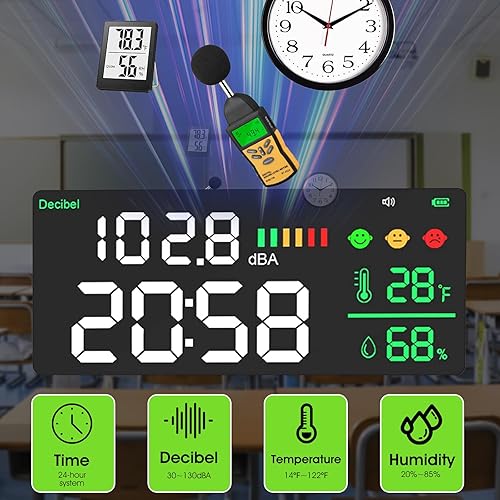 Precision Sound Level Meter, BTMETER Digital Decibel Tester for 30~130 dB Noise Volume Measurement with A/C Fast/Slow Weighting, Large Backlight Display BT-882A Decibel Reader - Poueer