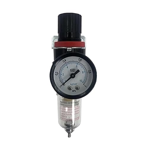 AFR-2000 Pneumatic Filter air Treatment Device Pressure Regulator Compressor Pressure reducing Valve Oil-Water Separation AFR2000 Pressure Gauge(AFR-2000,Fiber Filter) - Poueer