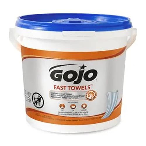 GOJO Industries 315-6298-04 Fast Wipes Multi-Purpose Towels, 130 Count Bucket (Pack of 4) - Poueer