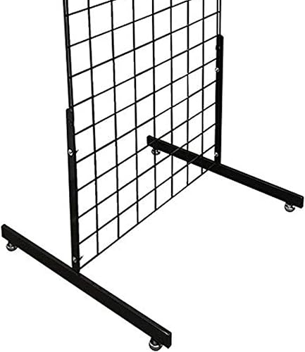 Only Garment Racks Black Gridwall T Base Rectangular Tube With Levelers (Economically Sold in a Set of 3 Pairs) Black Finish - Poueer