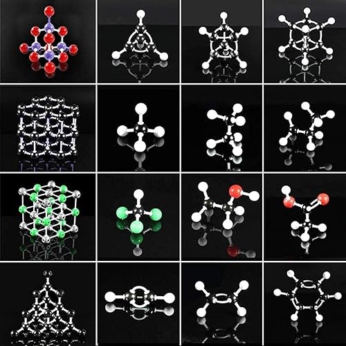 Hybrid DIY Chemical Molecular Structure Model, 296 Pack Experiment Equipment Chemistr y Ball Stick Scale Baseball Bat Inorganic Atom Crystal - Poueer