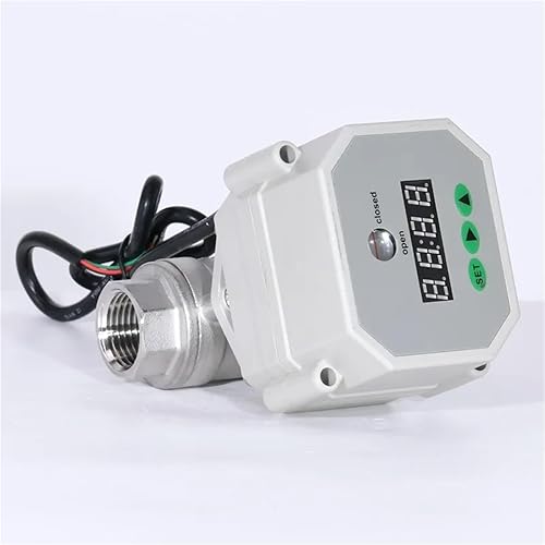 DN8-DN25 2-Way SS304 Electric Timer Drain Ball Valve Automatic Timer Flush Valve Intelligent Timer Programed Valve 1Pcs(DN15,NPT_110-230VAC) - Poueer