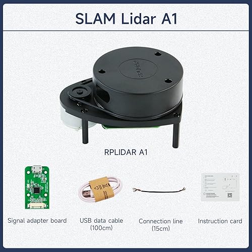 Yahboom Silan Lidar Sensor ROS Robot TOF Range Navigation 3D Scanner Laser Measurement Tool RPLIDAR A1 C1 (RPLIDAR C1) - Poueer