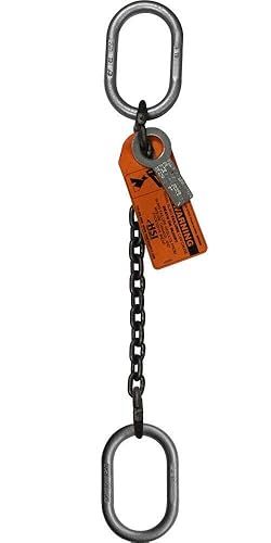 3/8' x 5' Single Leg Chain Sling | 8,800 Lbs WLL | Oblong Link-to-Oblong Link Ends | Grade 100 Alloy | 3/4' Master Link | for Tough Conditions | Hanes Supply (HSI) - Poueer