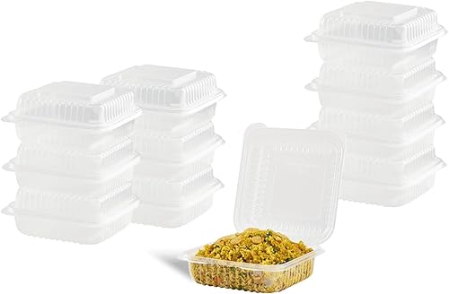 Karat FP-HC77PP-1C 7''x7' PP Hinged Container (Case of 250) - Poueer
