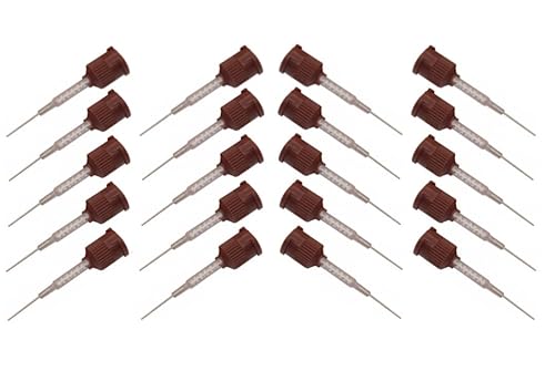 20/Pack Dental Automix Tip with Bendable 20Ga Metal Cannula BioActive-Restorative Delivery Tips - Poueer