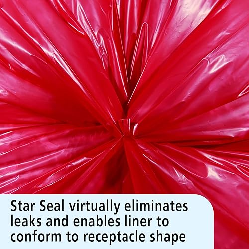 Stout by Envision Medical Waste Bags, 40-45 Gal, 45'x49', Red, 1.2 Mil, 100 ct. Extra Heavy, Made in America by People Who are Blind or Visually Impaired - Poueer