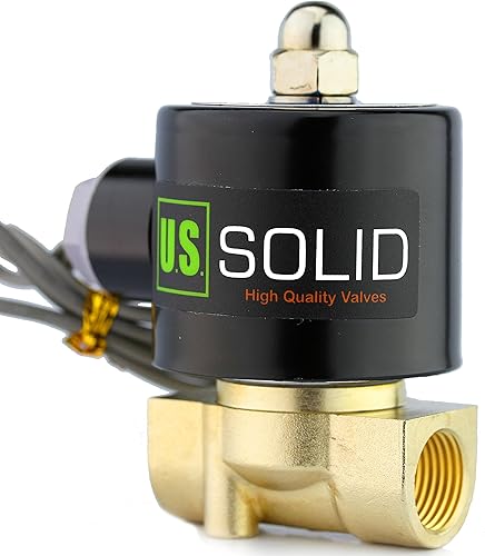U.S. Solid 3/8' Electric Solenoid Valve 12-VDC, VITON Gasket, Air, Gas, Fuel Normally Closed - Poueer
