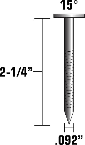 Metabo HPT Plastic Sheet Coil Fiber Cement Nails | 2-1/4 Inch x .092 | Hot Dipped Galvanized | Ring Shank | 4800 Count | 13385HPT - Poueer