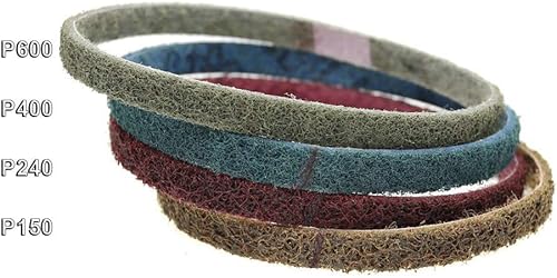 CAIDAI&YL 12 pcs 330/457/520mm Coarse to Fine Non-woven Nylon Abrasive Sanding Belt for Stainless Steel Metal Striping Deburring,520x20mm - Poueer