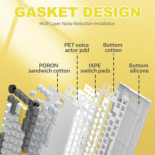 ATTACK SHARK X820ULTRA Wireless Gaming Mechanical Keyboard with TFT Smart Display&Knob,Side Printed PBT,Gasket Mounted 75% TKL Keyboard,BT5.0/2.4GHz/USB-C,RGB Backlit（White Contour,Shark Switch - Poueer