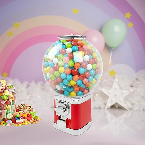 Capsule Vending Machine Candy Machine Dispenser for Business Toy Vending Machine Dispenser Lockable Candy Gumball Dispenser Machine Prize Machine Twister Ball Dispenser (White) - Poueer