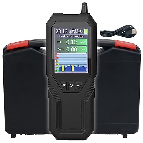 Geiger Counter, Survival Tools, Radiation Detector, Geiger Counter Radiation Detector, with Storage Box, Portable, Handheld, Rechargeable, LCD Screen, Dosimeter - Poueer