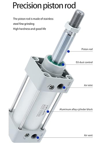 Aluminum pneumatic cylinder air cylinder Bore 100mm stroke 200mm 8 Inch large thrust SC100X200 - Poueer
