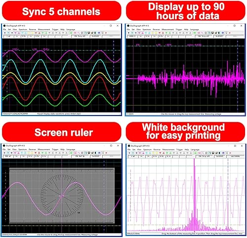 Virtual Oscilloscope 0Hz To 50kHz Range Maximum 150kHz Sampling Rate 5 Channel USB PC Virtual Oscilloscope - Poueer